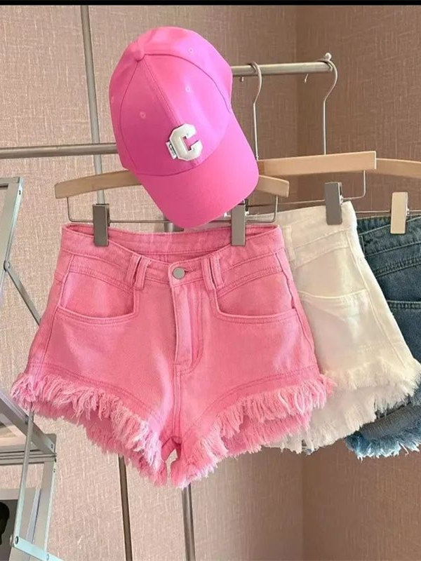 Shorts Denim Frayed - Outlet Korean Style Casual Hong Kong