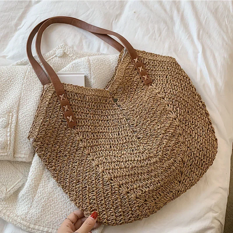 2026 Summer Handle Bag Hollow  - Crochet Bag Raffia review and price