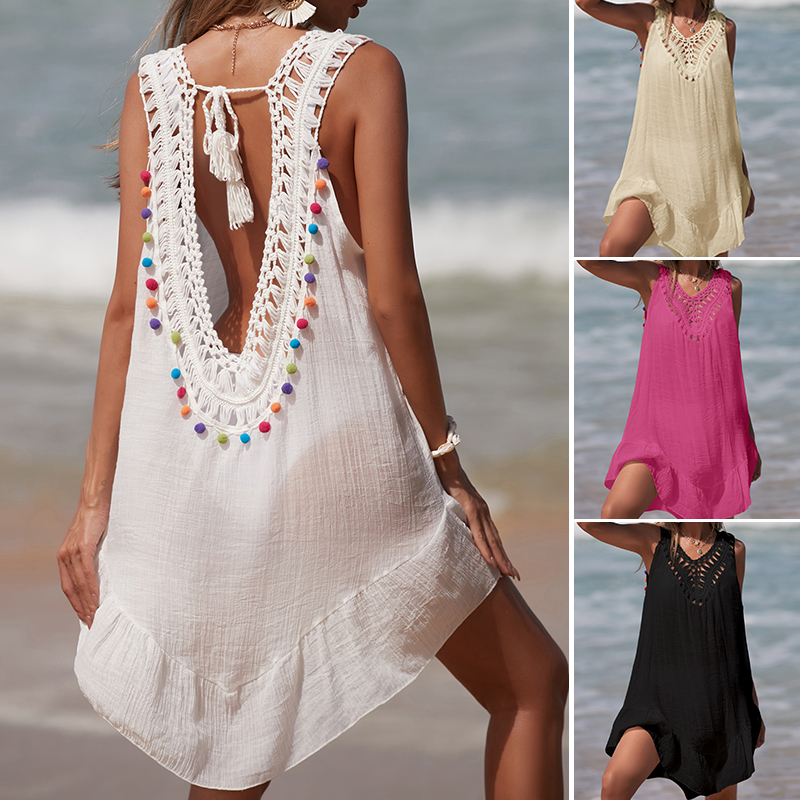 Women V-Neck Backless Hollow O - Cover Up Kaftan review and price