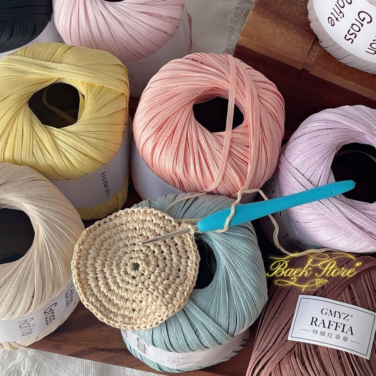 102M/roll Multicolor Raffia Ya - Crochet Bag Raffia review and price