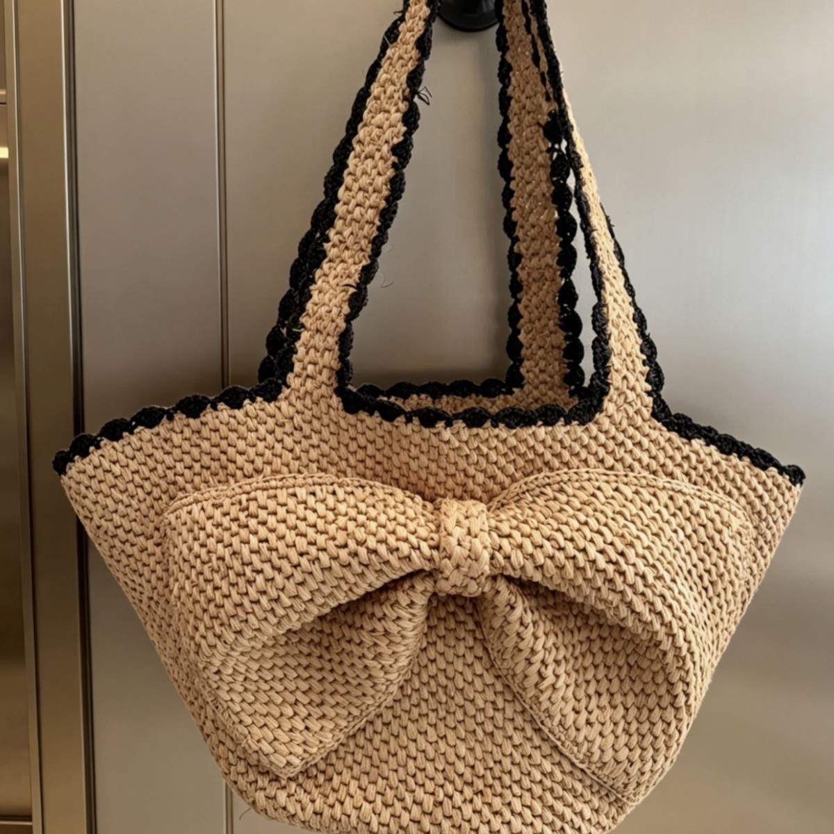 NEW raffia bow crochet handwov - Crochet Bag Raffia review and price