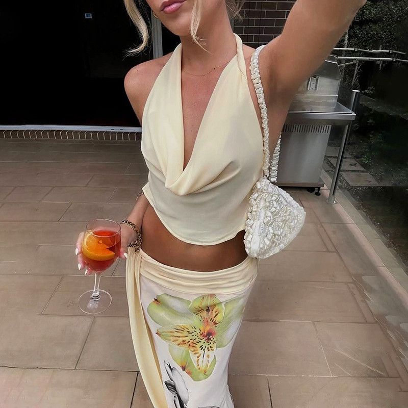 TARUXY Sexy Long Skirt Two Pie - Maxi Dress Halter review and price