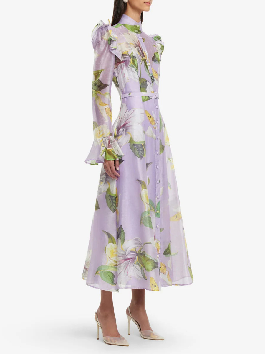 TWOTWINSTYLE Printing Spliced  - Linen Dress Wrap review and price