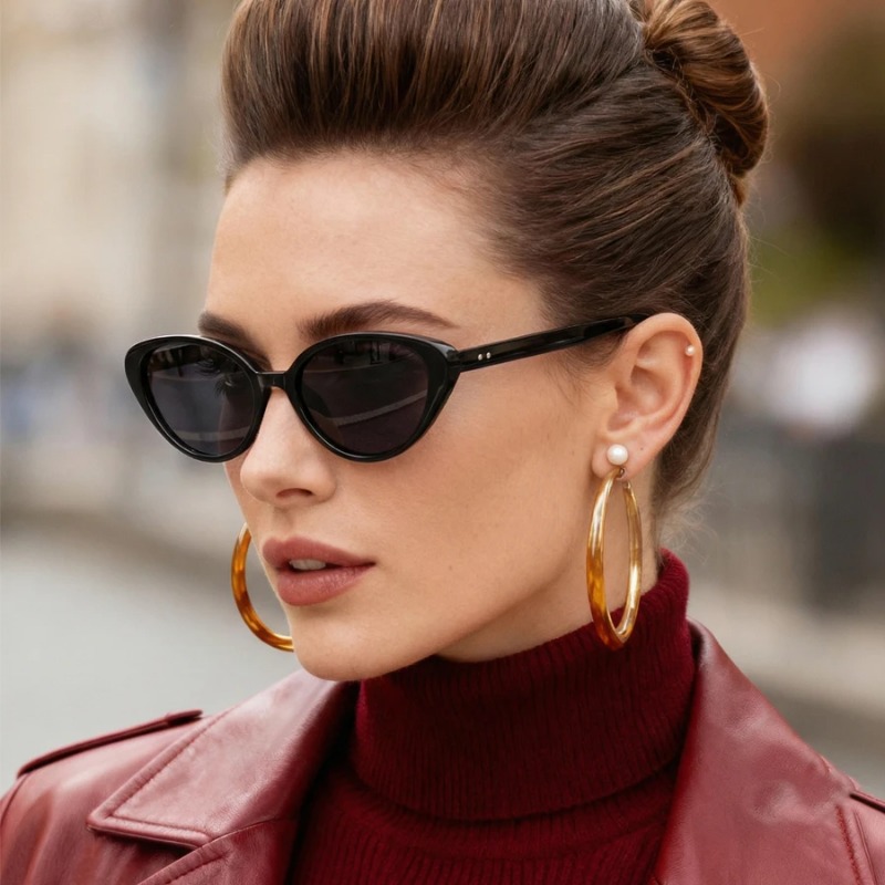 Rivets Brown Fashion Cat Eye S - Sunglasses Cat Eye review and price