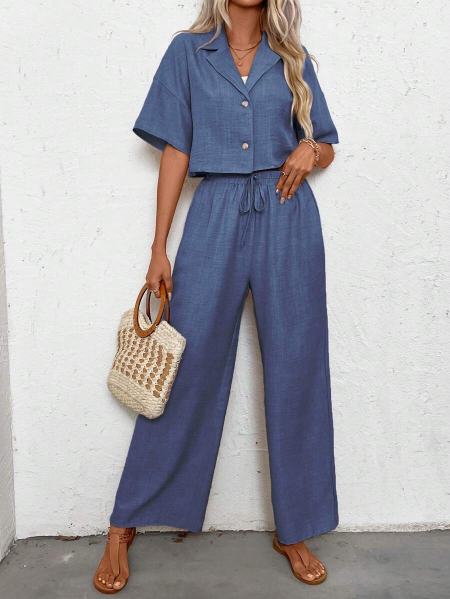 Womens Linen Short Sleeve Shir - Linen Pant Wide review and price