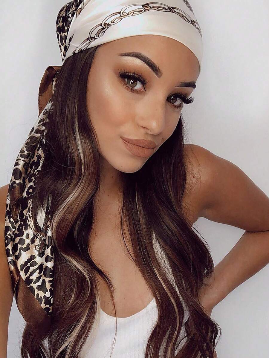 1pc Leopard Print Chain & Flor - Headband Summer Knit review and price