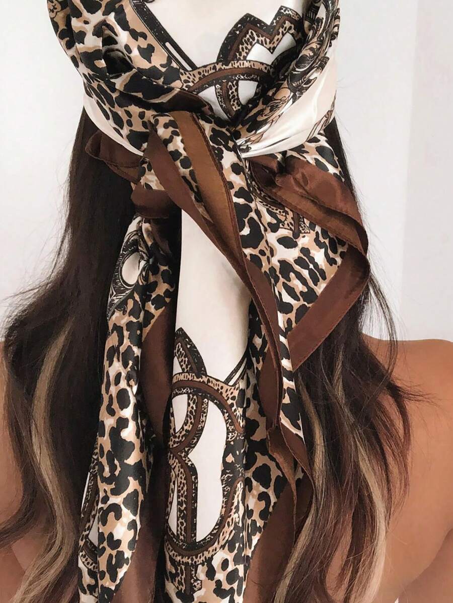1pc Leopard Print Chain & Flor - Headband Summer Knit review and price