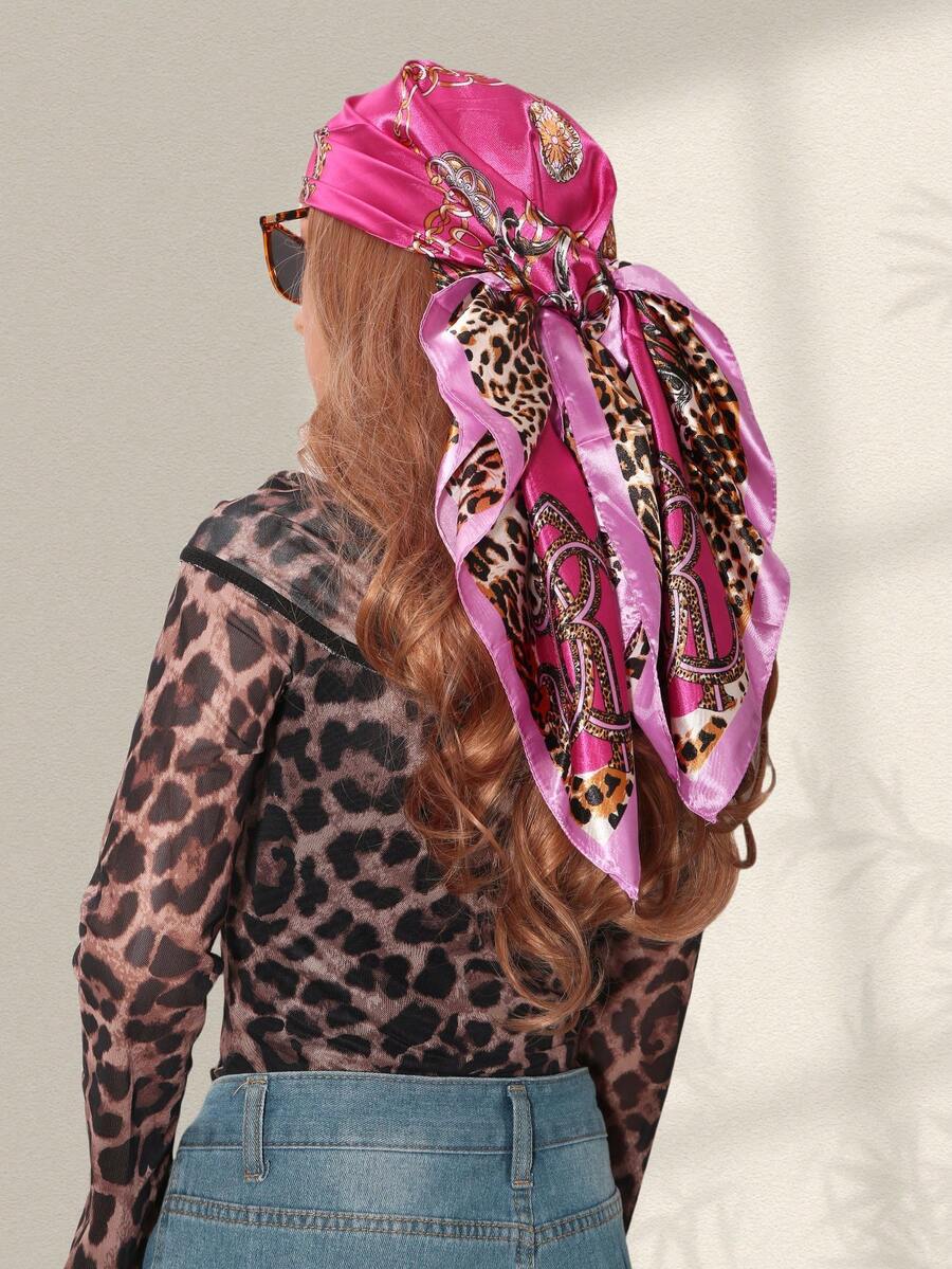 1pc Leopard Print Chain & Flor - Headband Summer Knit review and price