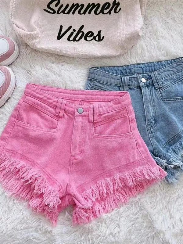 Outlet Korean Style Casual Hon - Shorts Denim Frayed review and price