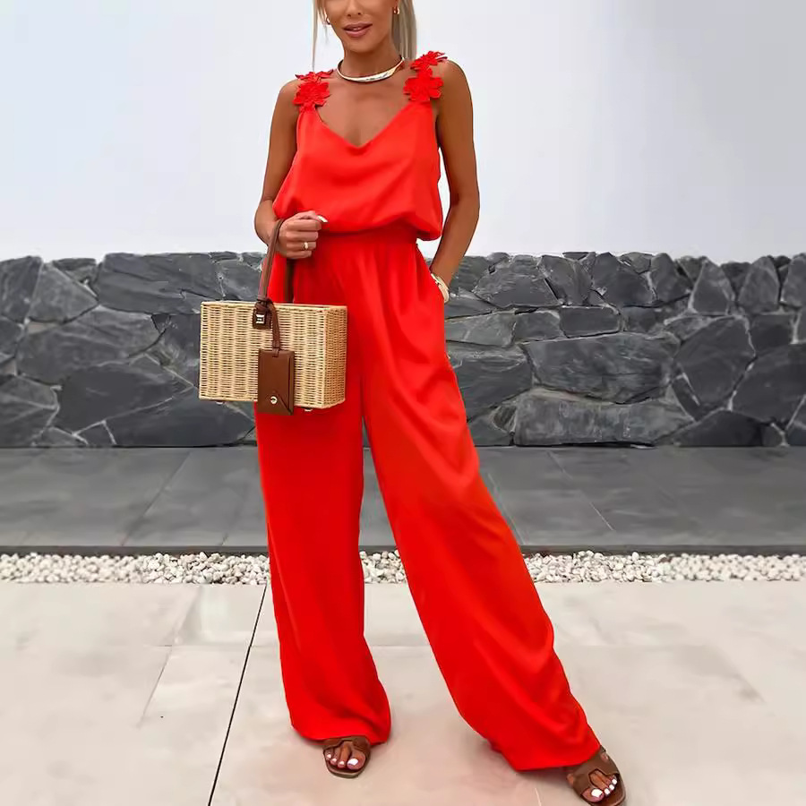 Casual Jumpsuit Strappy Sleeve - Jumpsuit Linen Relaxed review and price