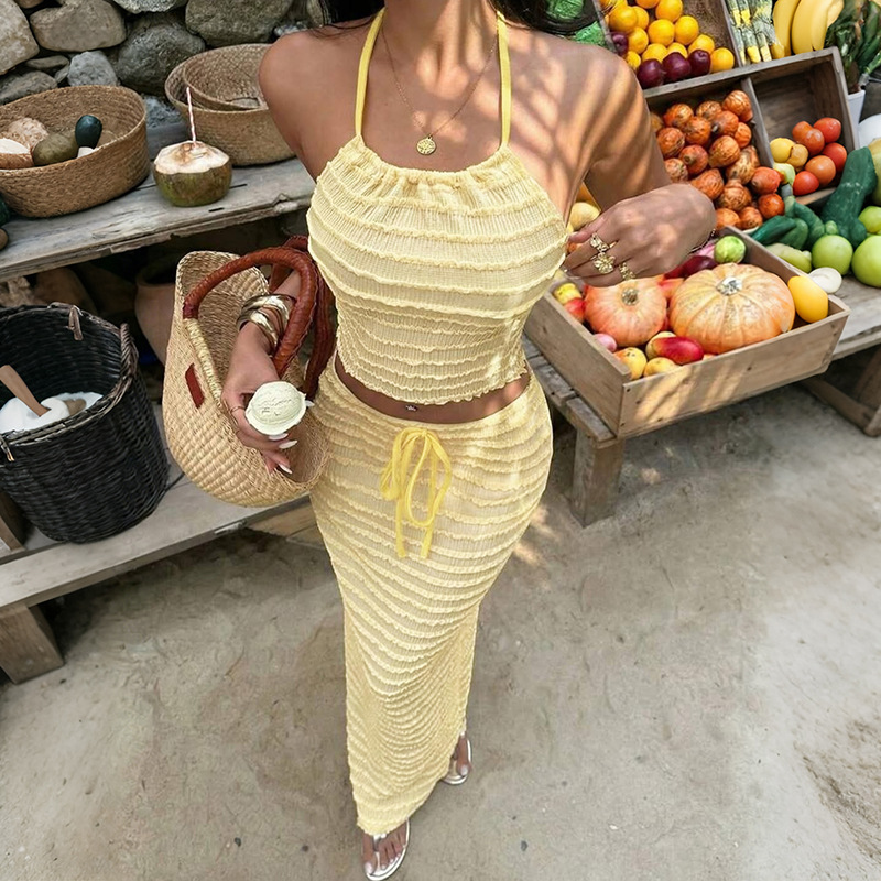 Sexy Elegant Dress Two Piece S - Maxi Dress Halter review and price