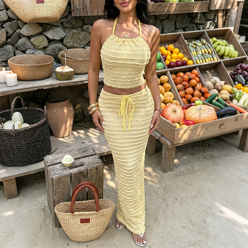 Sexy Elegant Dress Two Piece S - Maxi Dress Halter review and price