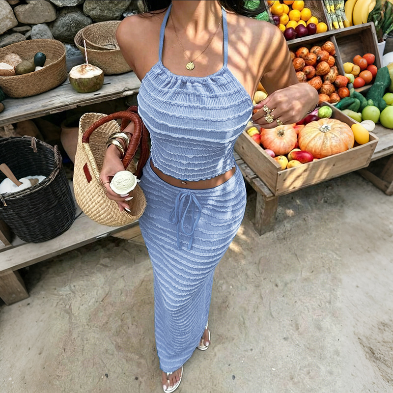 Sexy Elegant Dress Two Piece S - Maxi Dress Halter review and price