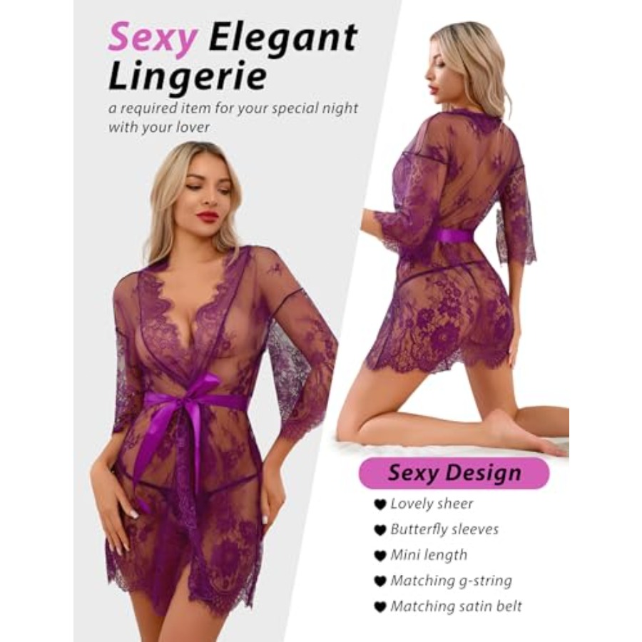 Narcisse Women's Floral Lace K - Kimono Sheer Floral review and price